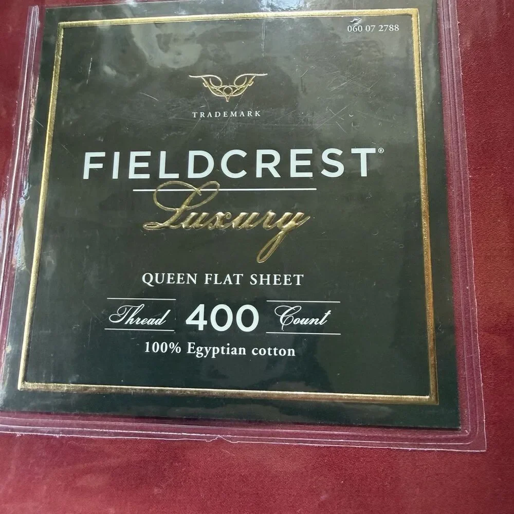 NEW Fieldcrest Luxury Queen Flat Sheet 400 TC Egyptian 100% Cotton Maroon